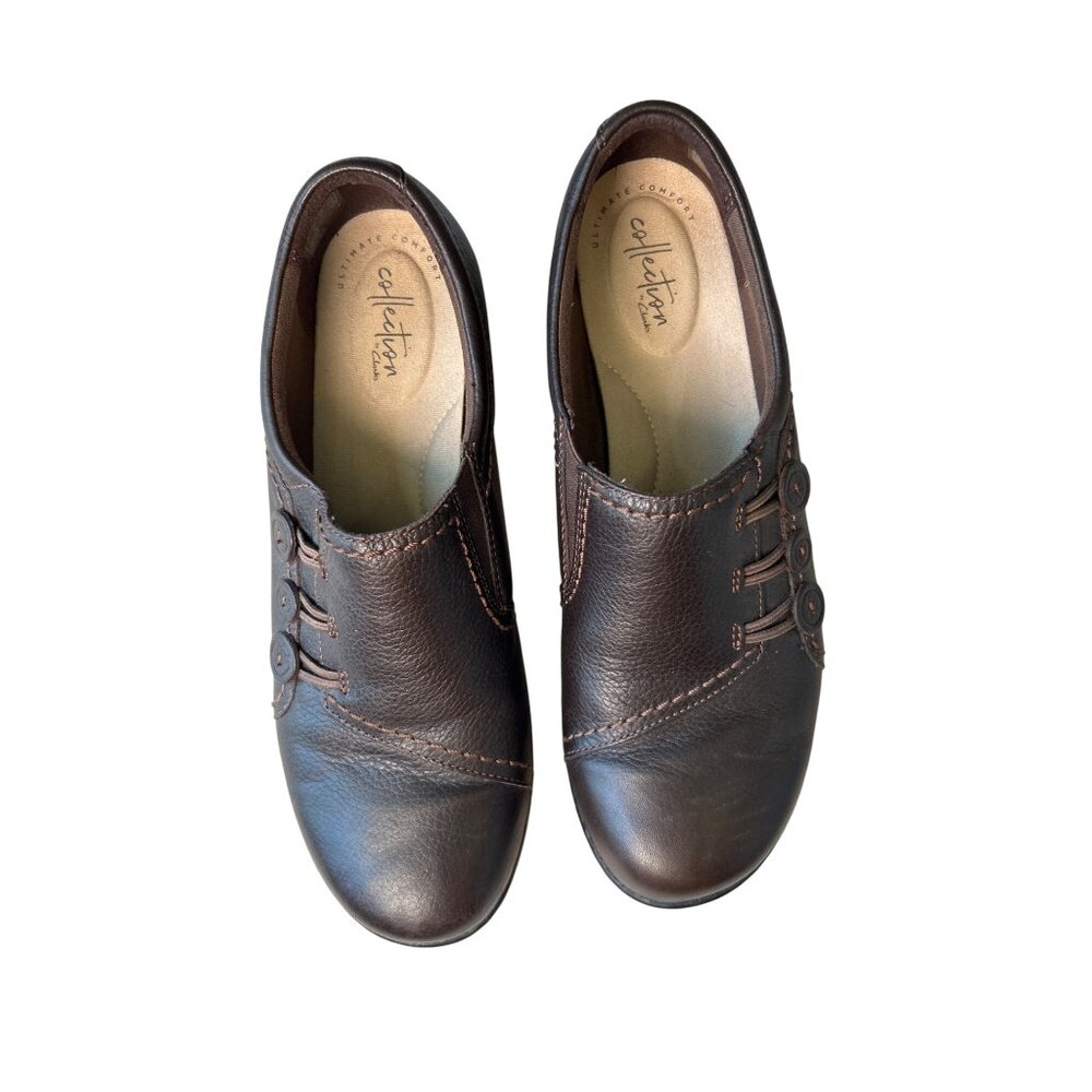 Clarks Ashland Effie Loafers Women's 9.5 Brown Leather Slip-On Comfort Support - Picture 3 of 15